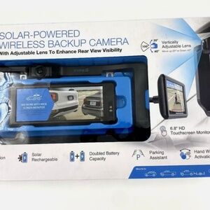 NIB Type S Solar-Powered Wireless Backup Camera Adjustable Lens 6.8" Touchscreen